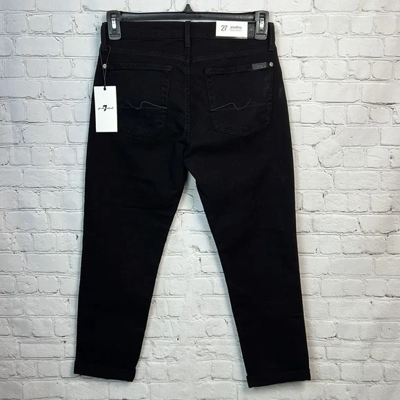 7 For All Mankind Black Josefina Skinny Boyfriend Jeans Size 27 - Picture 8 of 15